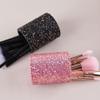 FOMIYES Sequin Style Pu Cosmetic Brush Holder Elegant Makeup Brush Storage Bucket for Office Bathroom and Home Organization Sturdy Design view 4