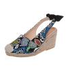oiangi Espadrille Wedge Sandals for Women Trendy Casual Snake Pattern Closed Toe Slingback Bow Slip-on Sandals Summer Comfy Daily Shoes Sandalias Mujer view 1