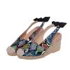 oiangi Espadrille Wedge Sandals for Women Trendy Casual Snake Pattern Closed Toe Slingback Bow Slip-on Sandals Summer Comfy Daily Shoes Sandalias Mujer view 4