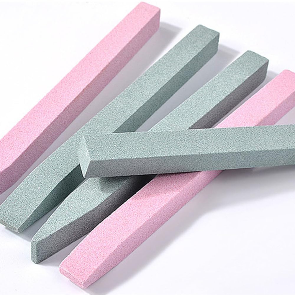 Beavorty 12 Pieces Nail File Nail Pumice Stone Stick Cuticle Pusher Stone File Bed Cleaner Buffing for Home Salon Buffing Tool