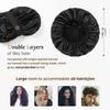 Hat Hut Satin Bonnet Silk Bonnet Sleep Cap for Women Hair Bonnet for Curly Natural Hair Sleeping Adjustable Wide Band Double Layer (Black) view 3