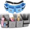 Backbayia Hairdressing Scissor Pouch PU Leather Barber Bag Vintage Waist Bag for Hair Dresser Salon Barber (Blue) view 2
