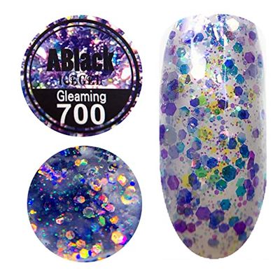 NashlyNails ICEGEL Ablack Gleaming Gel Polish (700 Glitter)
