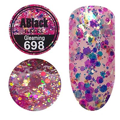 NashlyNails ICEGEL Ablack Gleaming Gel Polish (698 Glitter)