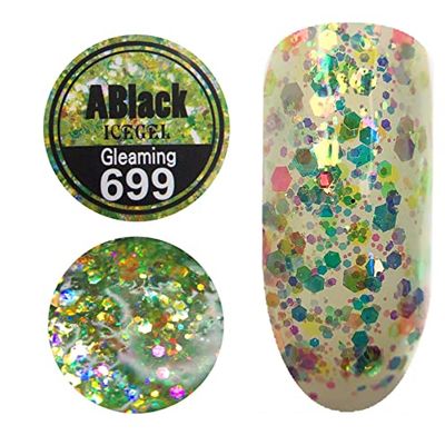 NashlyNails ICEGEL Ablack Gleaming Gel Polish (699 Glitter)