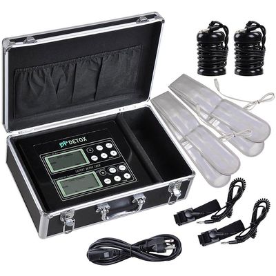 Ionic Detox Foot Bath Machine, Dual User Foot Bath Spa Cleanse System for 2 Users with 2 Stainless Steel Arrays, Wristbands, Waist Belts, Regain Health & Vitality