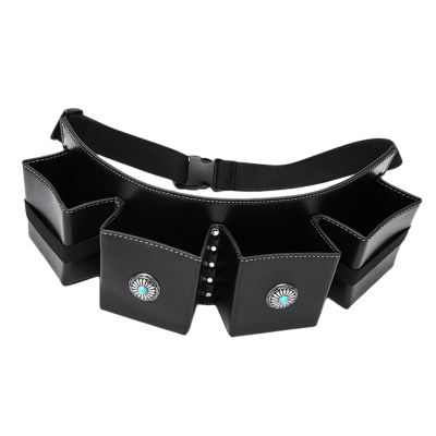 Backbayia Hairdressing Scissor Pouch PU Leather Barber Bag Vintage Waist Bag for Hair Dresser Salon Barber (Black)