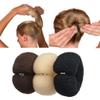 Huaai Women Hair Donut Bun Maker Ring Style Bun Chignon Medium Doughnut Shaper for Short and Thin Hair Roll Tool DIY Hair Ring (Black, 4x22cm) view 1