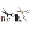ONTAKI Pack of 2 Beard Scissor, Mustache Scissors - 1 German Steel Black & 1 Japanese Steel Silver - Hand Forged Scissors For Precision - Trimming Scissors for Beards, Mustache, Bangs & Hair view 1