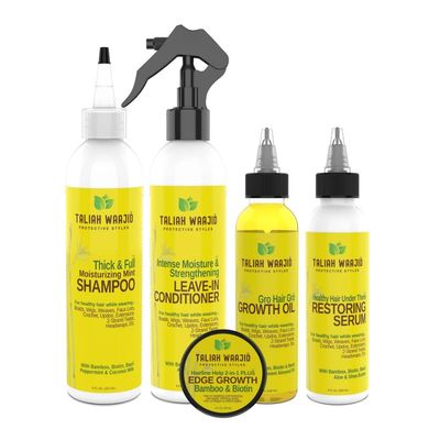 Taliah Waajid Protective Styles Regimen Care for Up-Do's & Transitioning Care | 4-Step Hair Care Bundle | Keep Hair Healthy & Strong During Hair Changes