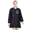 TopTie Custom Satin Long Sleeve Salon Smock, Unisex Barber Cape Jacket for Hair Stylist or Pet Grooming-Black-M view 1
