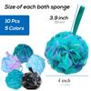 10 Pcs Shower Loofahs,Bath Shower Loofah Sponge,Exfoliating Shower Pouf Balls for Women,Men,Body Wash Bathroom,Exfoliate with Beauty Bathing Accessories view 2