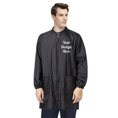 TopTie Custom Embroidered Hair Stylist Smock, Pet Grooming Haircut Hairdressing Barber Cape Shirt Jacket for Salon-Black-XL