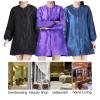 TopTie Custom Satin Long Sleeve Salon Smock, Unisex Barber Cape Jacket for Hair Stylist or Pet Grooming-White-M view 4