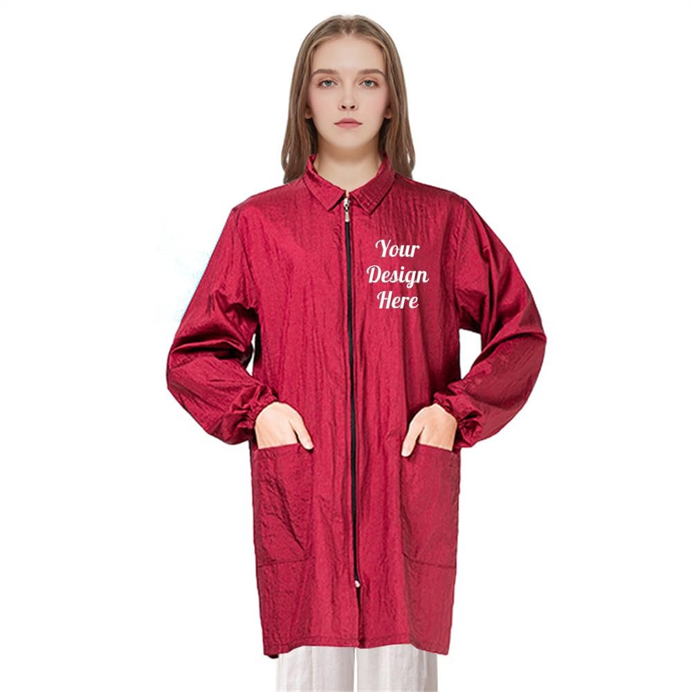 TOPTIE Custom Embroidered Barber Cape Jacket, Long Sleeve Smock