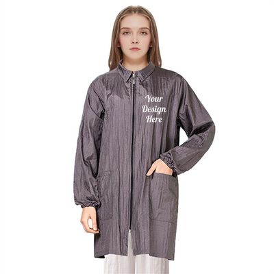 TopTie Custom Embroidered Hair Stylist Smock, Pet Grooming Haircut Hairdressing Barber Cape Shirt Jacket for Salon-Grey-L