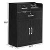 BarberPub Locking Storage Cabinet Barber Utility Unit Beauty Salon Station with Holders Styling Equipment with Drawers 2032 view 3