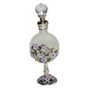 Classic Purple White Flowers Empty Perfume Bottle view 1