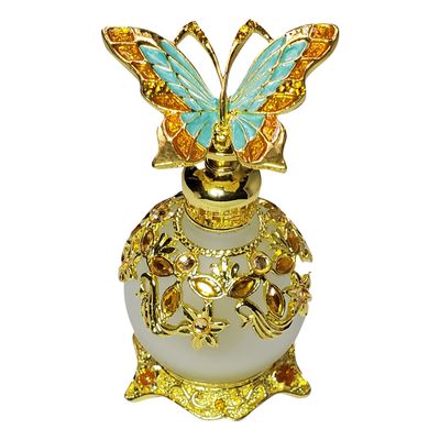 Gold Sea Green Butterfly Empty Perfume Bottle
