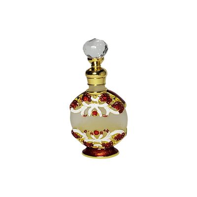 Vintage Red White Empty Perfume Bottle