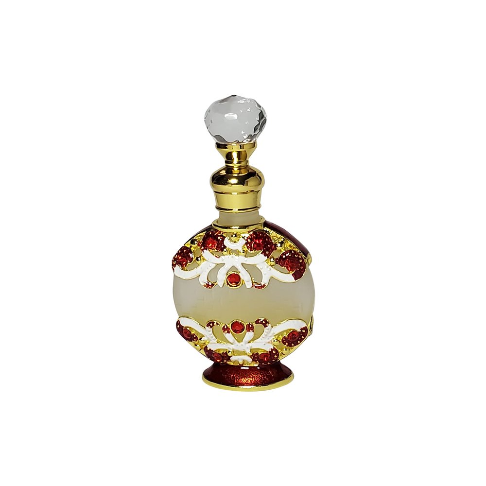 Vintage Red White Empty Perfume Bottle