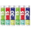 Eco Lips Classic Variety Broad Spectrum Sunscreen Lip Balm 6-Pack (Berry, Sport, Mint) - 100% Plastic-Free Plant Pod Packaging - Made in USA view 1