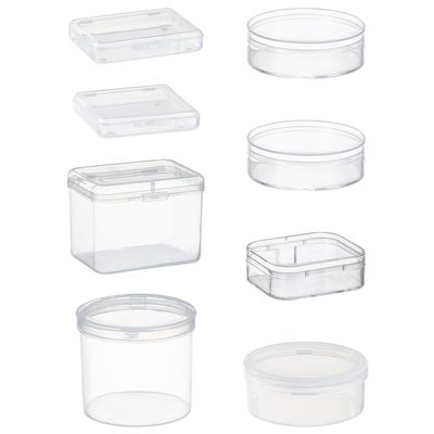 8Pcs Powder Puff Holder Round Square Makeup Sponge Beauty Sponge Carrying Case Powder Puff Container Makeup Egg Storage Box for Sponge
