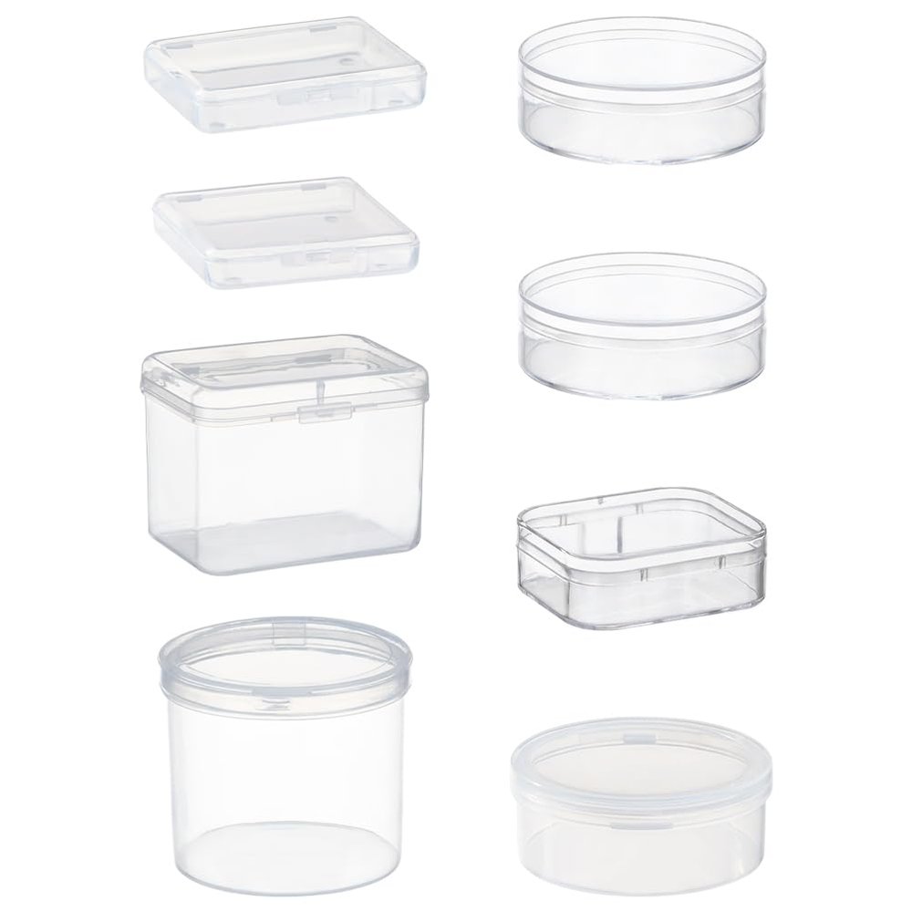 8Pcs Powder Puff Holder Round Square Makeup Sponge Beauty Sponge Carrying Case Powder Puff Container Makeup Egg Storage Box for Sponge