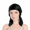 SissiLita 100% Silk Bonnet for Sleeping With Tie Band, Large Sleep Cap for Curly Hair, Wrap for Hair Care - Rich Black view 4