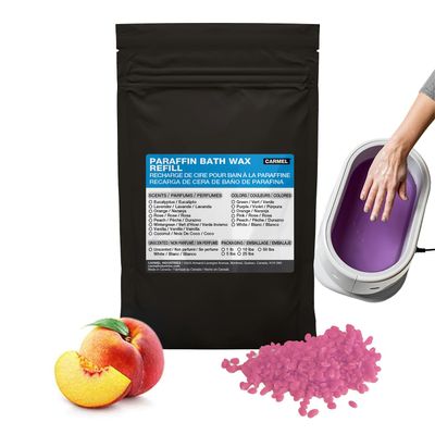 Carmel Paraffin Bath Wax Refill, Peach (1 lb), Peach Scented Wax Beads, for Hands & Feet