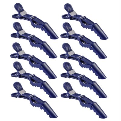 10pcs/set Multicolor Croc Clips Transparent Plastic Hairdresser Clip Hair Styling Sectioning Barrettes Professional Non Slip Alligator Clip Salon DIY Accessories Hairpins (10pcs-Dark Blue)