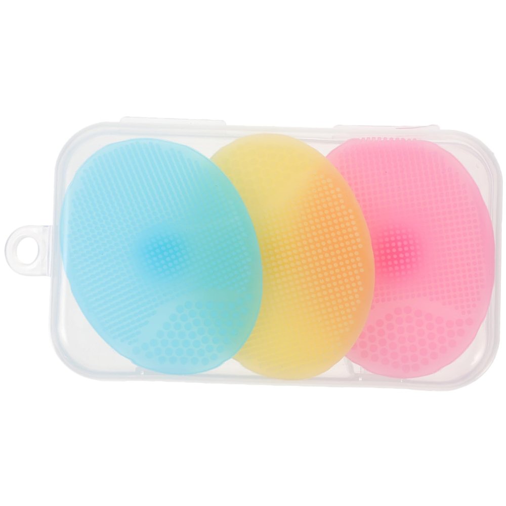 Healifty 1set Portable Silicone Bath Brush Bathing Brush Each Storage Box Gentle Massage Scrubber for Household Cleaning Tool Style