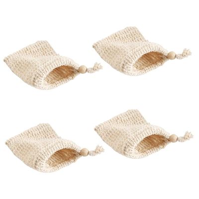 Beaupretty 4pcs Soap Storage Drawstring Cleansing Foaming Net Pouches for Handmade Soap for Efficient Skin