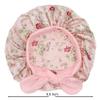 3 Pieces Kids Satin Bonnet Silky Sleep Cap Wide Elastic Band Hair Bonnet for Girls Toddler Child Flowerblackpb view 2