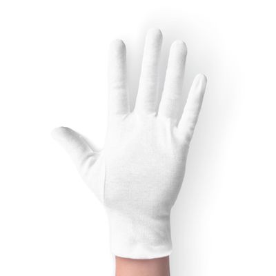 ANSMIO Cotton Gloves (2 Pairs), White, Moisturizing Night Gloves for Dry Hands, 100% Cotton, Size L