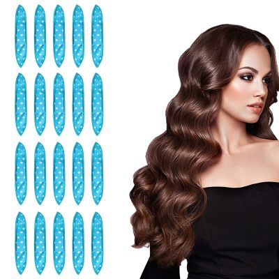 Hair Rollers 20PCS Heatless Hair Curlers for Long Hair Soft Sponge Rollers for Hair No Heat Overnight Hair Curlers to Sleep (Blue)