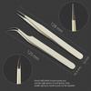 SIVOTE Lash Tweezers for Eyelash Extensions, Hand Calibrated Straight & Curved Tip, Pack of 2, Vanilla view 2