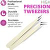 SIVOTE Lash Tweezers for Eyelash Extensions, Hand Calibrated Straight & Curved Tip, Pack of 2, Vanilla view 3
