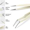 SIVOTE Lash Tweezers for Eyelash Extensions, Hand Calibrated Straight & Curved Tip, Pack of 2, Vanilla view 4