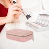 Beaupretty Lipstick Storage Pouch Makeup Organizer Travel Makeup Bag Mirror Compact Lipstick Box for Women Fashion Cowhide Storage Bag view 2