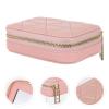 Beaupretty Lipstick Storage Pouch Makeup Organizer Travel Makeup Bag Mirror Compact Lipstick Box for Women Fashion Cowhide Storage Bag view 3