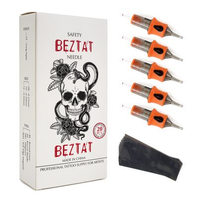 BEZTAT Ultra Premium Professional Tattoo Needles Cartridge w/Grip & Machine Covers Sleeves #12 Traditional Round Liner 20 Pack (1218RL Traditional)