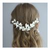 BJQZX Crown Bridal Elegant Hair Accessories White Ceramic Flower Hair Comb Pins Earring Wedding Party Headpiece Jewelry (Metal Color : AC183-2pcs Gold) view 2