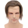 Lishy Mens Toupee European Human hair Replacement for Men Hairpiece Swiss Lace Front 0.08mm Thin Skin PU All V-looped Man Wigs 10x8inch #7 Lightest Brown Color view 3