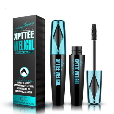 DSQXLW 4D Silk Fiber Lash Mascara, Black Volume and Length, Makeup Mascara Voluptuous Intense Length No Flaking Smudging Clumping, Waterproof, Thick, All Day Exquisitely Full, (Pack of 1)