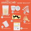ANREACHO Nose & Ear Hair Wax Kit for Men & Women, 100g Wax with 20 Applicators, Safe Home Grooming Solution for Painless 15-20 Time Usage view 2