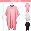 JenPen 6 Pcs Waterproof Hair Styling Cape Salon Barber Cape for Stylist Hairdresser Haircuting Adjustable, 47" x 59"(Black, White, Pink) view 3