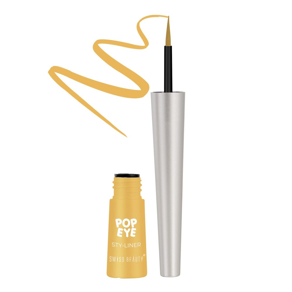 Swiss Beauty Pop Eyeliner | Waterproof And Long Lasting Liquid Eyeliner | Smudge Proof Eye Makeup |Quick Drying |Shade - Sunrise, 3 Ml |