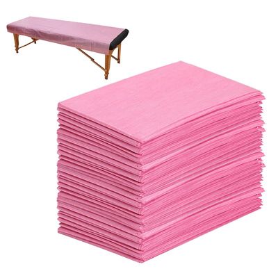 50PCS Massage Table Sheets Disposable Non Woven SPA Bed Cover Breathable Polypropylene Fabric 31" x 70" Thin, Not Waterproof Pink