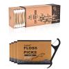 Bamboo Cotton Swabs 500 Count with Charcoal Natural Dental Floss Picks 200 Count view 1